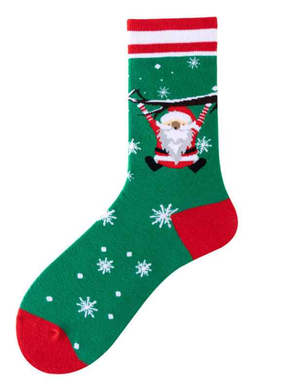 New mid-calf socks with Christmas fun patterns (a variety of colors to choose from)