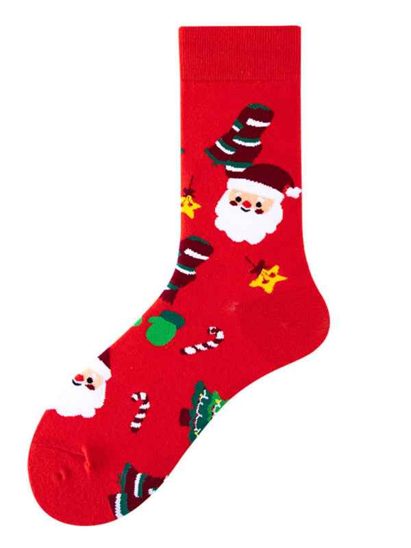New mid-calf socks with Christmas fun patterns (a variety of colors to choose from)