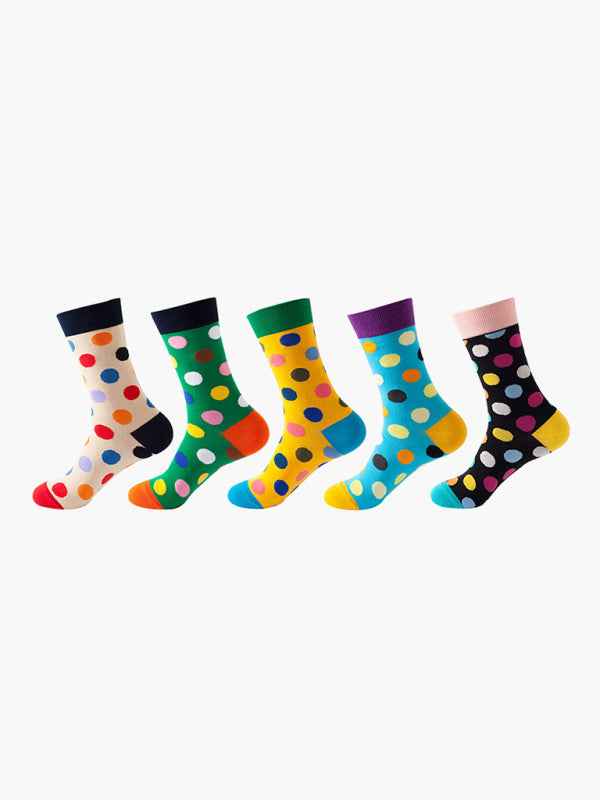 New basketball Christmas fun pattern mid-calf socks (a variety of colors to choose from) 5 pairs