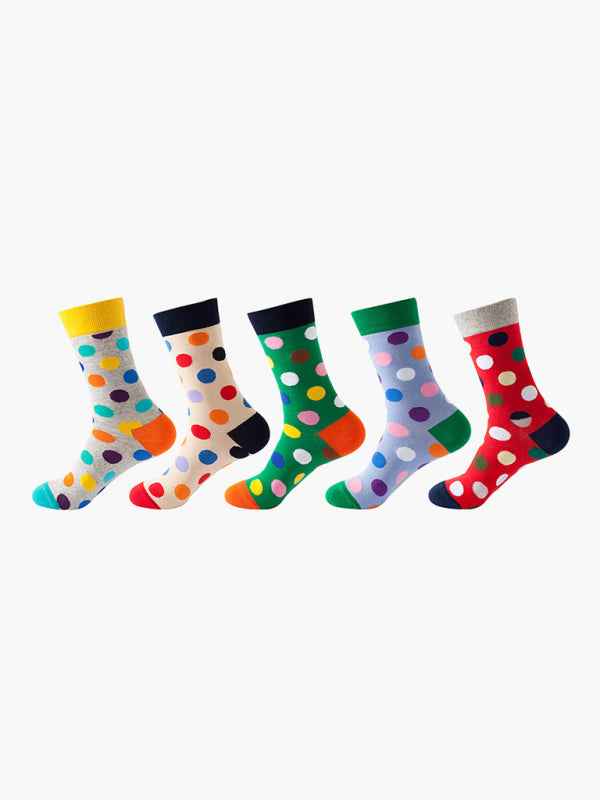 New basketball Christmas fun pattern mid-calf socks (a variety of colors to choose from) 5 pairs