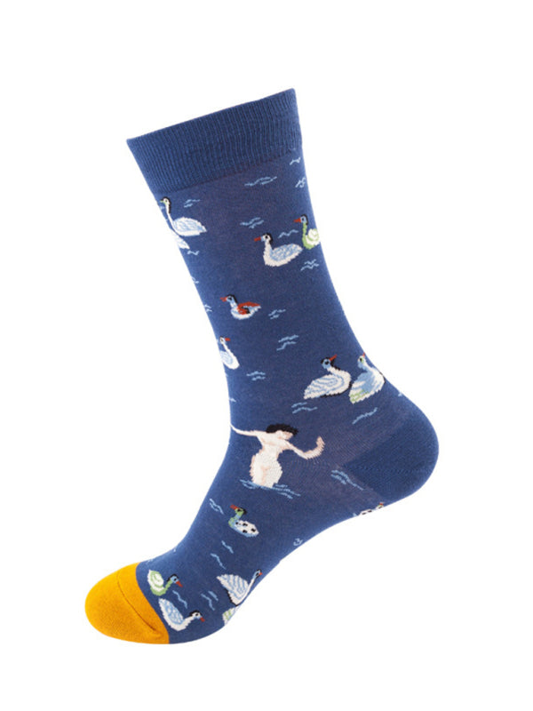 Floral Pattern Casual Knit Women's Socks Shello's Creative Boutique