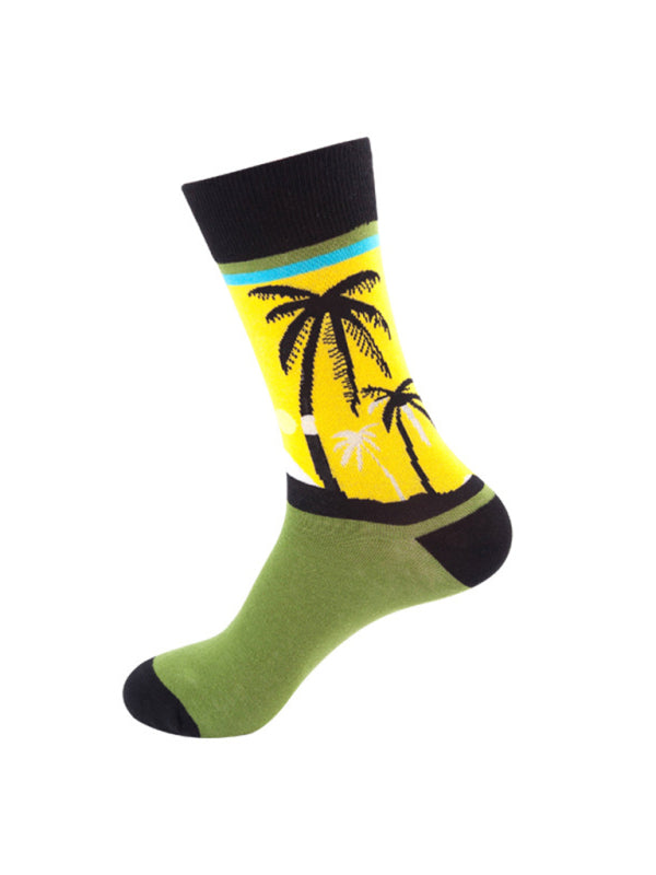 Floral Pattern Casual Knit Women's Socks Shello's Creative Boutique