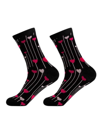 Valentine's Day Heart Pattern Socks - New Mid-calf Knitted Jacquard Cotton Socks - Shello's Creative Boutique
