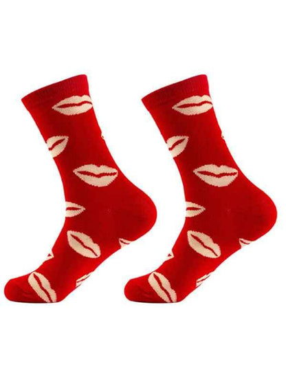 Valentine's Day Heart Pattern Socks - New Mid-calf Knitted Jacquard Cotton Socks - Shello's Creative Boutique