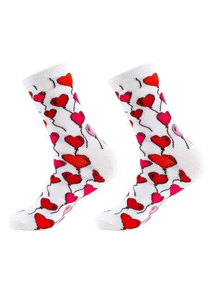 Valentine's Day Heart Pattern Socks - New Mid-calf Knitted Jacquard Cotton Socks - Shello's Creative Boutique