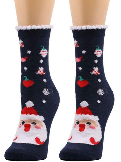 Christmas Woolen Socks for Autumn and Winter - Mid-Calf Festive Comfort - Shello's Creative Boutique