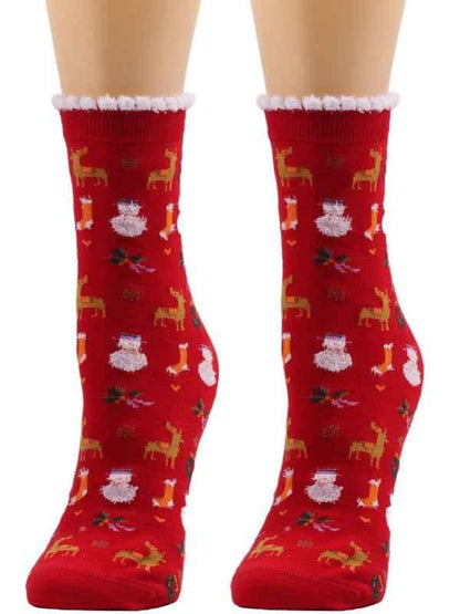 Christmas Woolen Socks for Autumn and Winter - Mid-Calf Festive Comfort - Shello's Creative Boutique