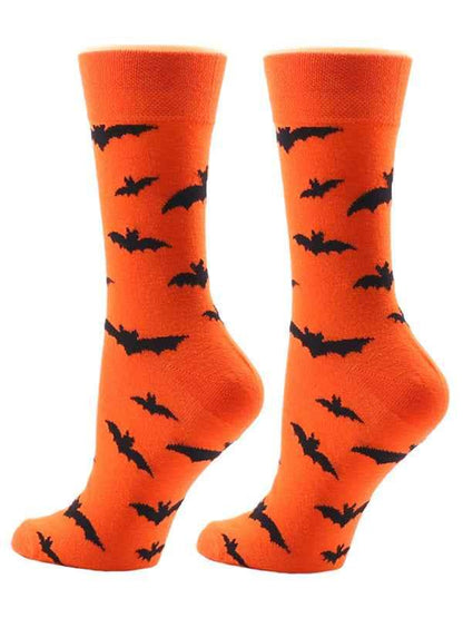 New Halloween Pumpkin Socks - Autumn and Winter Cartoon Mid-calf Devil Bat Design - Shello's Creative Boutique