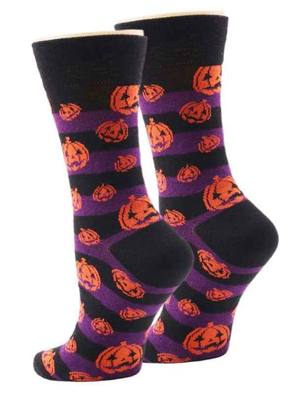 New Halloween Pumpkin Socks - Autumn and Winter Cartoon Mid-calf Devil Bat Design - Shello's Creative Boutique