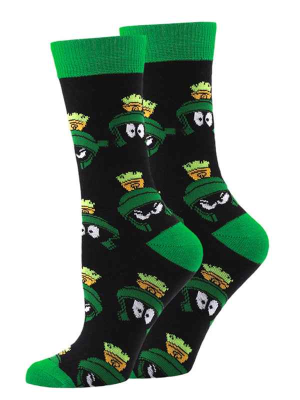 New Autumn and Winter Halloween Pumpkin Devil Bat Cartoon Mid-calf Socks