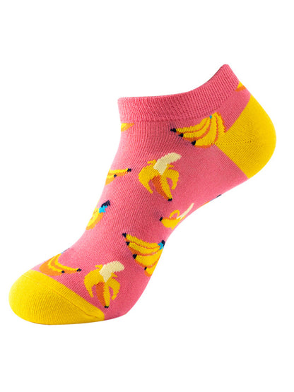 "Fruit Print Fun Ankle Socks"