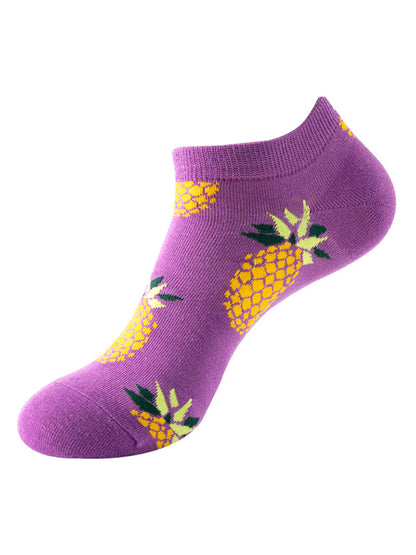 "Fruit Print Fun Ankle Socks"