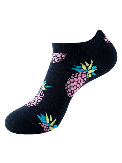 "Fruit Print Fun Ankle Socks"