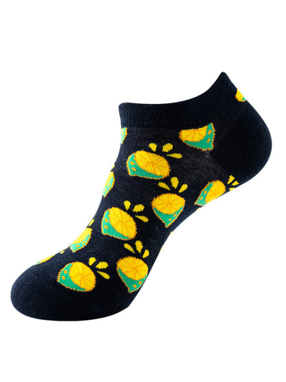 "Fruit Print Fun Ankle Socks"