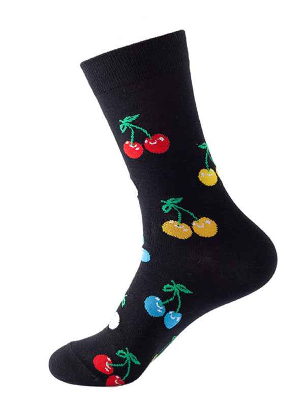 New trendy and fun fruit pattern mid-calf socks