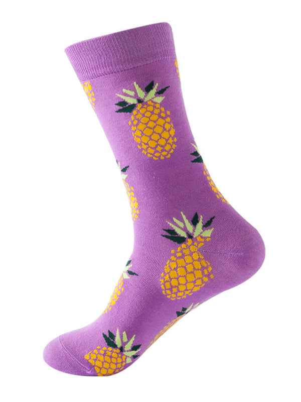 New trendy and fun fruit pattern mid-calf socks