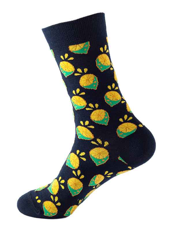 New trendy and fun fruit pattern mid-calf socks