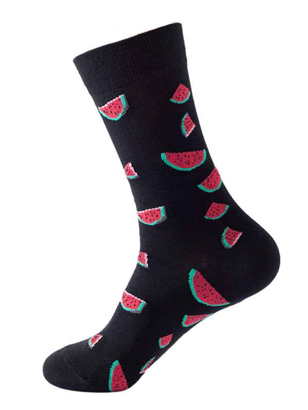 New trendy and fun fruit pattern mid-calf socks