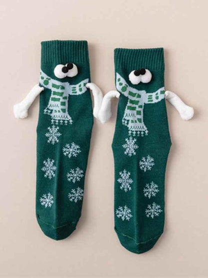 New Christmas gift knitted holding hands socks magnetic socks funny personalized couple socks - Shello's Creative Boutique