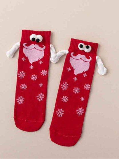 New Christmas gift knitted holding hands socks magnetic socks funny personalized couple socks - Shello's Creative Boutique