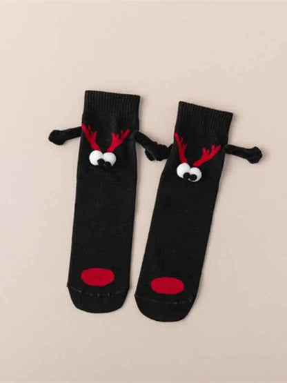 New Christmas gift knitted holding hands socks magnetic socks funny personalized couple socks - Shello's Creative Boutique