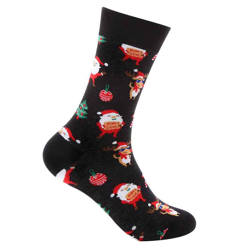 New Christmas mid-calf socks Santa Claus pure cotton socks
