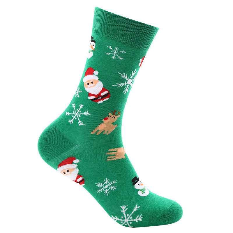 Christmas Santa Mid-Calf Socks - Premium Pure Cotton Holiday Socks - Shello's Creative Boutique