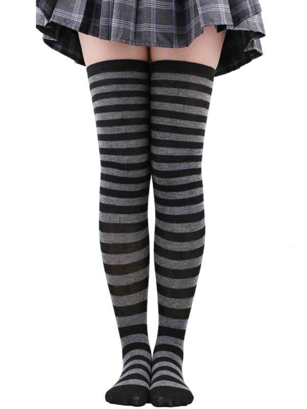 New daily casual over-the-knee socks for women long Christmas and Halloween striped stockings