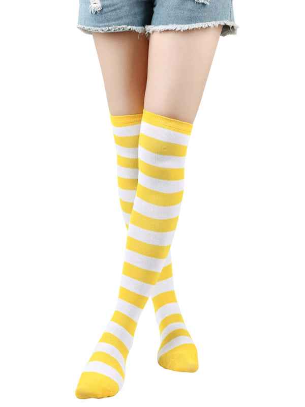 New daily casual over-the-knee socks for women long Christmas and Halloween striped stockings