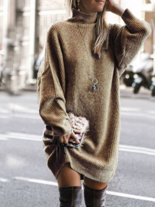 Women's new casual loose long-sleeved mid-length sweater dress Shello's Creative Boutique