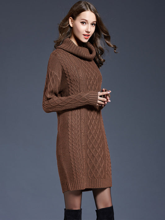 Women's turtleneck long sleeve loose sweater dress Shello's Creative Boutique