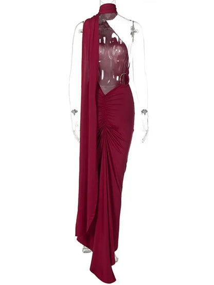 Feminine Backless Pleated Slim Fit Sleeveless Dress | Graceful & Chic Summer Fashion - Shello's Creative Boutique