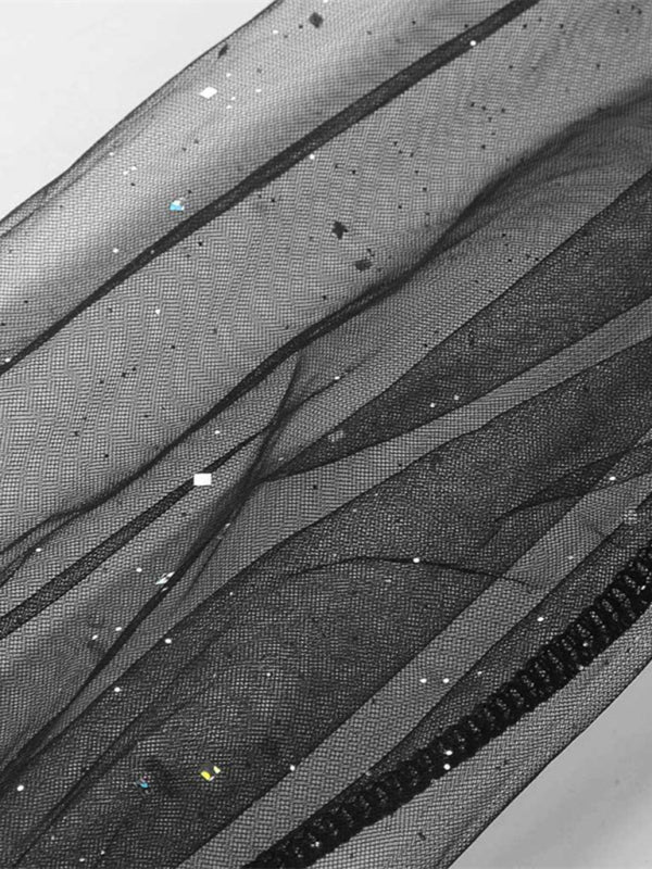 Mesh V-neck sequined long-sleeved dress slim dress for women Shello Creative Boutique