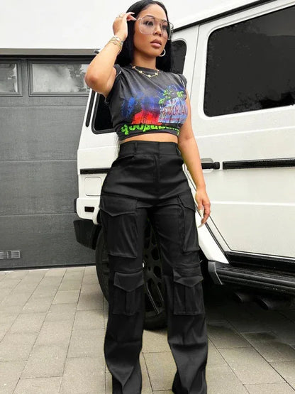 Women's Casual Multi-Pocket Cargo Trousers – Functional Style Meets Everyday Comfort - Shello's Creative Boutique