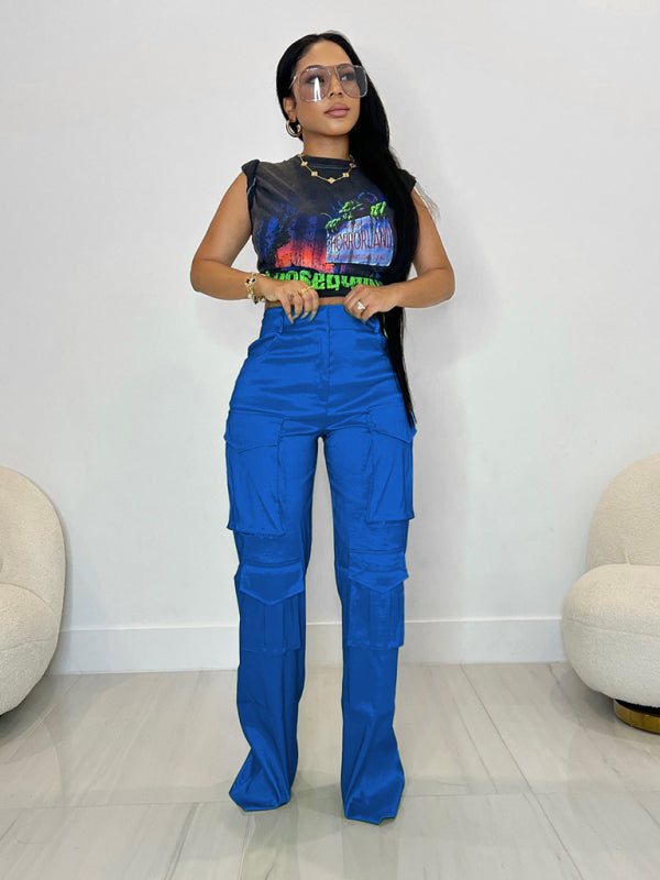 Women's casual multi-pocket cargo trousers Shello's Creative Boutique