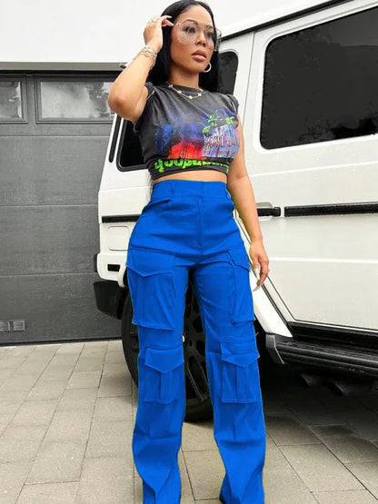 Women's Casual Multi-Pocket Cargo Trousers – Functional Style Meets Everyday Comfort - Shello's Creative Boutique