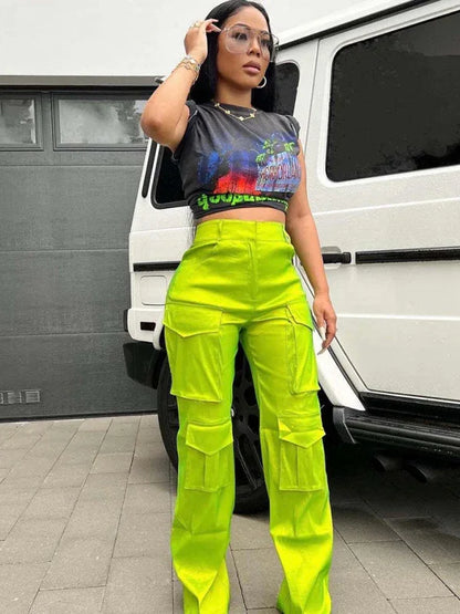 Women's Casual Multi-Pocket Cargo Trousers – Functional Style Meets Everyday Comfort - Shello's Creative Boutique