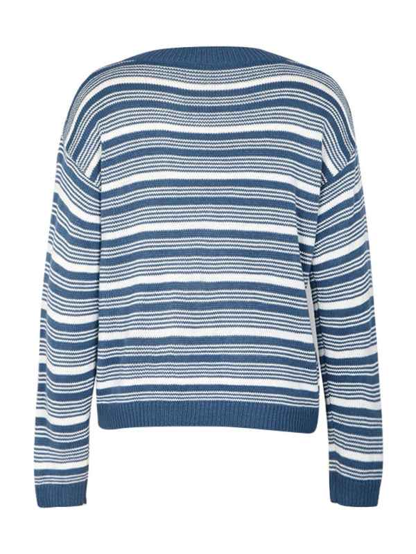 Casual Striped Knit Sweater – Brighten Up Your Wardrobe with Comfort and Style