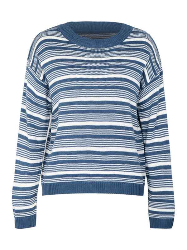 Casual Striped Knit Sweater – Brighten Up Your Wardrobe with Comfort and Style