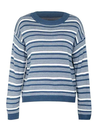 Casual Striped Sweater - Elevate Your Style with Comfort and Versatility - Shello's Creative Boutique