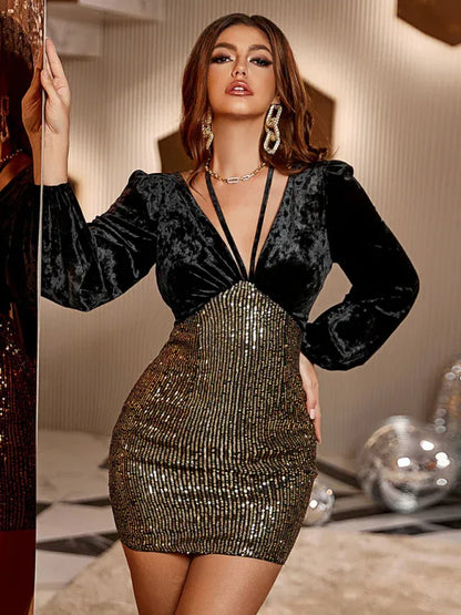Elegant Sequin Velvet Dress for Stunning Party Looks - Shello's Creative Boutique