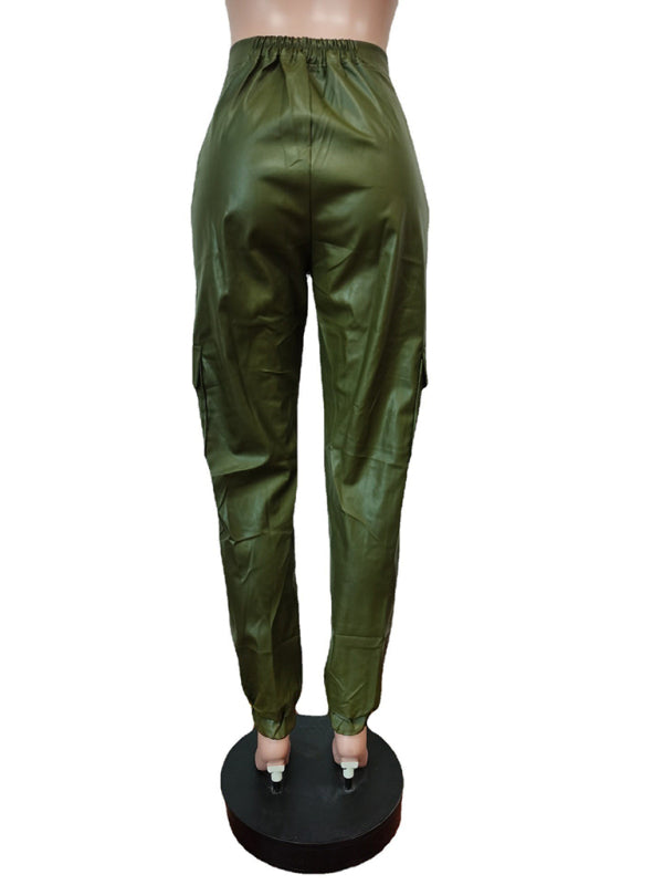 Women's Fashionable Multiple Pocket Cargo Pants Shello's Creative Boutique