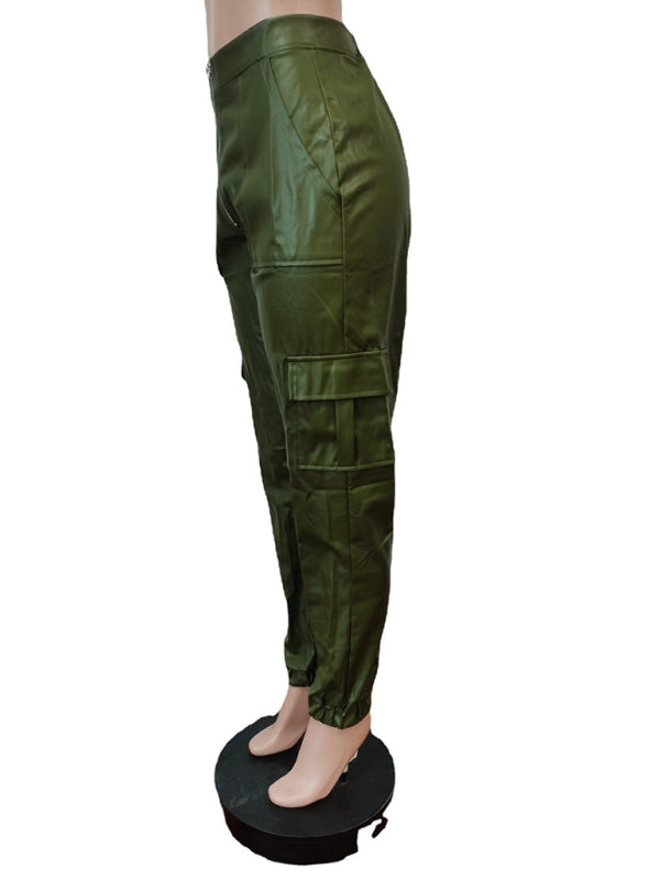 Women's Fashionable Multiple Pocket Cargo Pants Shello's Creative Boutique