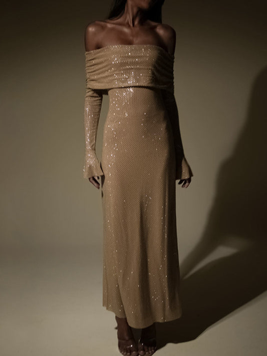 Women's new sexy slim fit boat neck dress Shello's Creative Boutique
