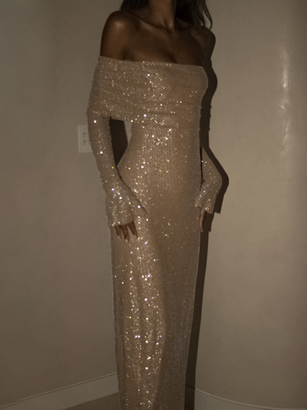 Women's new sexy slim fit boat neck dress Shello's Creative Boutique