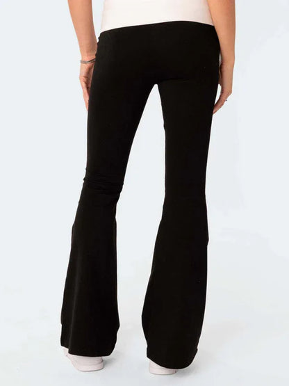 Women’s Slim Fit Anti-Waist Low-Waist Flared Pants – Bold, Comfortable & Always in Style - Shello's Creative Boutique