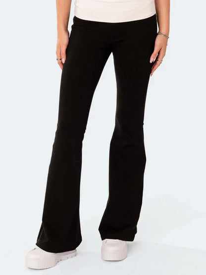 Women’s Slim Fit Anti-Waist Low-Waist Flared Pants – Bold, Comfortable & Always in Style - Shello's Creative Boutique
