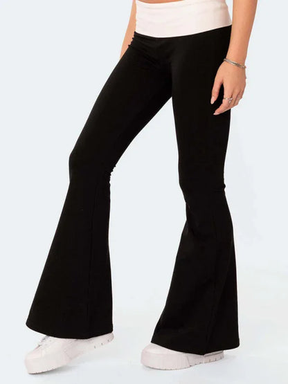 Women’s Slim Fit Anti-Waist Low-Waist Flared Pants – Bold, Comfortable & Always in Style - Shello's Creative Boutique