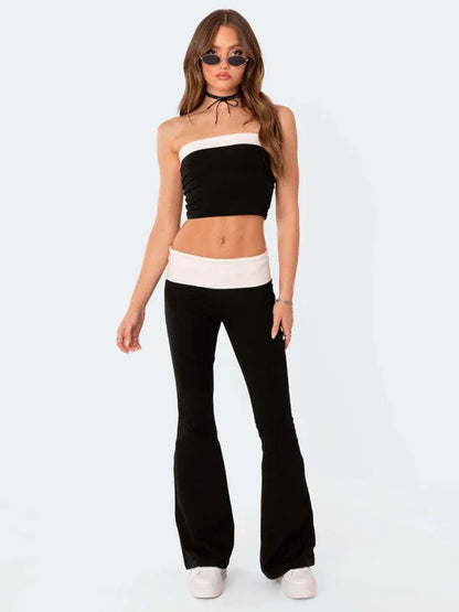 Women’s Slim Fit Anti-Waist Low-Waist Flared Pants – Bold, Comfortable & Always in Style - Shello's Creative Boutique