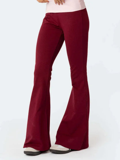 Women’s Slim Fit Anti-Waist Low-Waist Flared Pants – Bold, Comfortable & Always in Style - Shello's Creative Boutique
